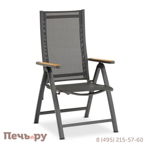 Обеденный комплект Brafritid Lyon-Andy 220A+6R антрацит/серый, алюминий/спеченный камень/тик фото 6