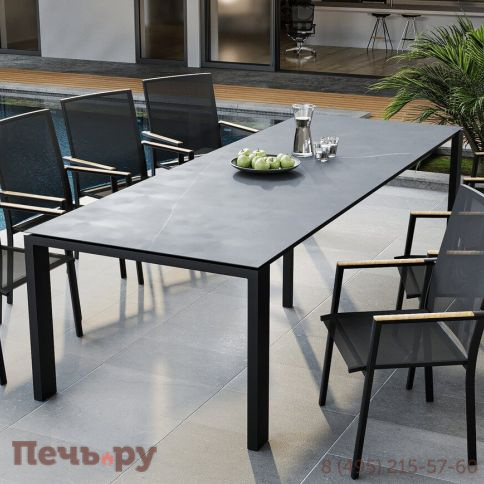 Обеденный комплект Brafritid Lyon-Andy 280A+8N антрацит/серый, алюминий/спеченый камень фото 2