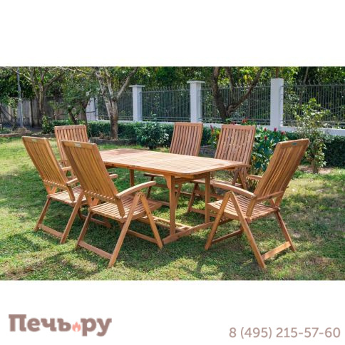 Обеденный комплект Brafritid Neapel-Lerum 6R натуральный, тик фото