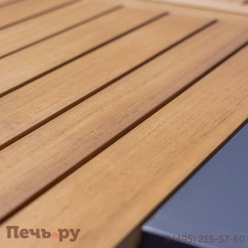 Обеденный комплект Brafritid Nora-Andy 10R антрацит/натуральный, алюминий/тик фото 5