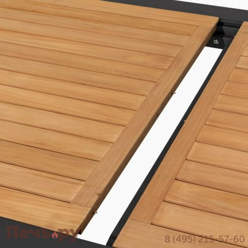 Обеденный комплект Brafritid Nora-Andy 10R антрацит/натуральный, алюминий/тик фото 9