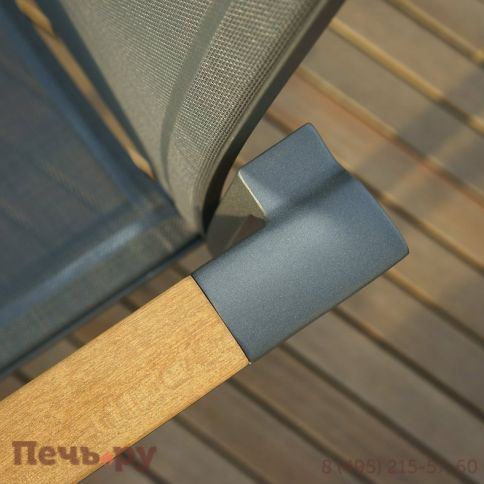 Обеденный комплект Brafritid Timra-Andy 240+6N2R антрацит/серый, алюминий/спеченный камень/тик фото 9