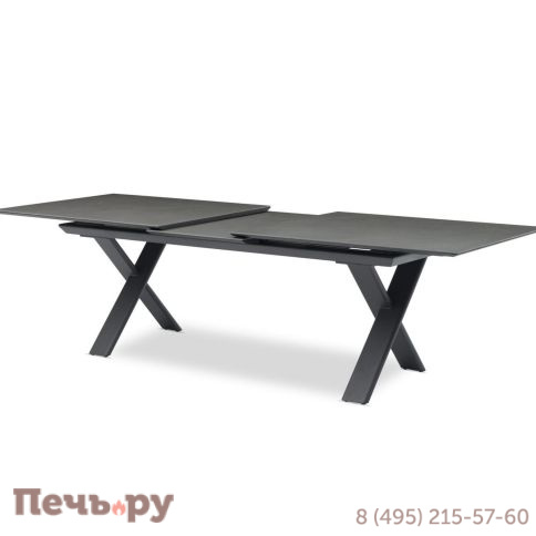 Обеденный комплект Brafritid Timra-Andy 240+6R антрацит/серый, алюминий/спеченный камень/тик фото 2