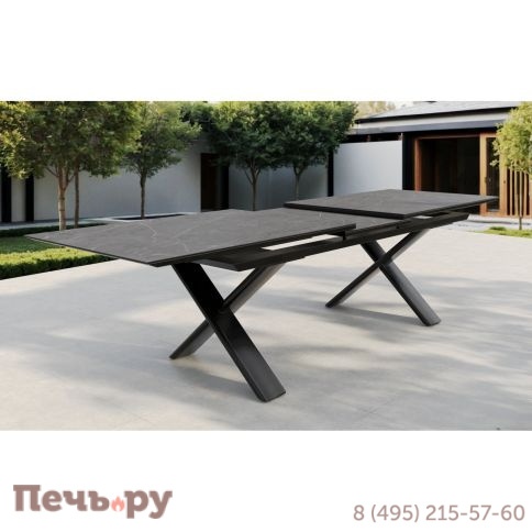 Обеденный комплект Brafritid Timra-Andy 400+10N2R антрацит, алюминий/спеченный камень/тик фото 2