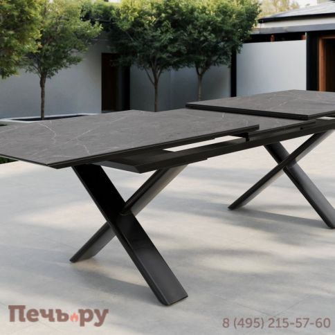 Обеденный комплект Brafritid Timra-Andy 400+10R антрацит/серый, алюминий/спеченный камень/тик фото 2