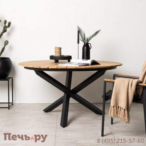 Обеденный комплект Brafritid Timra T-N антрацит/натуральный, алюминий/тик фото 3