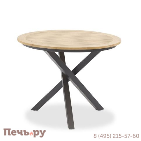 Обеденный комплект Brafritid Timra T-P антрацит/натуральный, алюминий/тик фото 5