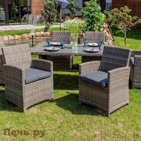 Обеденный комплект Royal Family Fiona из искусственного ротанга фото 2