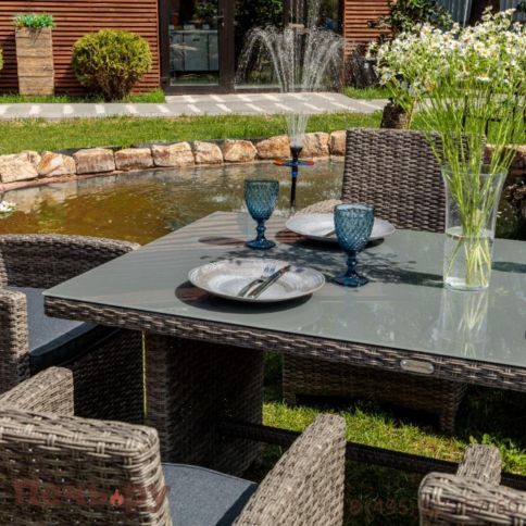 Обеденный комплект Royal Family Fiona из искусственного ротанга фото 6