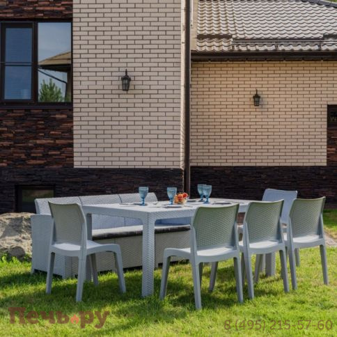 Обеденный комплект Royal Family JULY XXL светло-серый фото