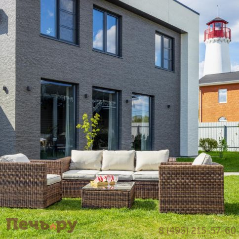 Обеденный комплект Royal Family Karl с трёхместным диваном коричневого цвета фото 4