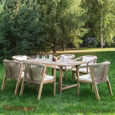 Обеденный комплект Royal Family MICHELLE на 6 персон из натуральной акации фото 2