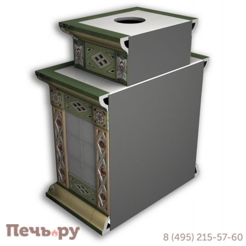 Облицовка камина КимрПечь Билибин пристенный-двухъярусный художественный фото 11