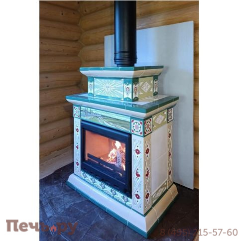 Облицовка камина КимрПечь Билибин пристенный-двухъярусный художественный фото 8