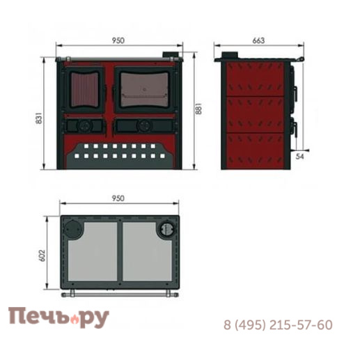 Отопительно варочная печь Guca Guliver cream фото 5