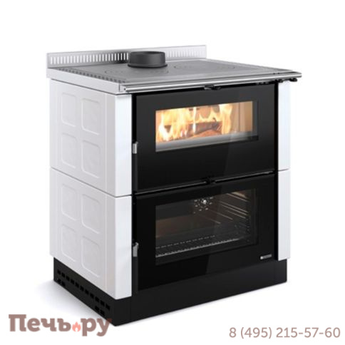 Отопительно-варочная печь La Nordica Verona XXL Maiolica Bianco Infinity/Bordeaux фото
