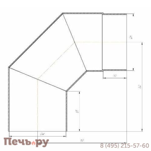 Отвод КПД черный 90°  фото 5