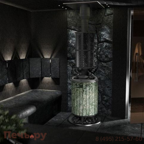 Печь банная Прометалл Атмосфера L в облицовке наборные ламели фото 16