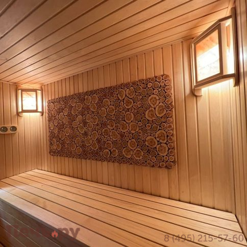 Печь банная Прометалл Атмосфера L в облицовке наборные ламели фото 23