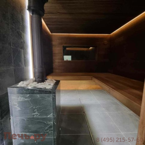 Печь банная Прометалл Атмосфера L в облицовке Талькохлорит фото 2