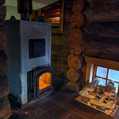 Печь для бани Эверест Легкий пар Профи в облицовке Талькохлорит, S-50 (каменка из чугуна) фото 7