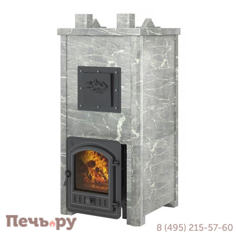 Печь для бани Эверест Легкий пар Профи в облицовке Талькохлорит, S-50 (каменка из чугуна) фото