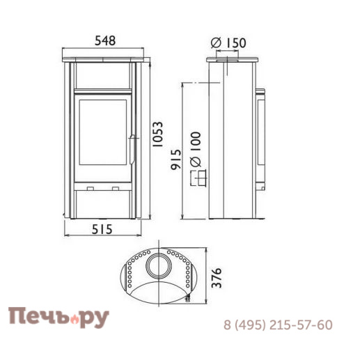 Печь камин ABX Pori 5 фото 6