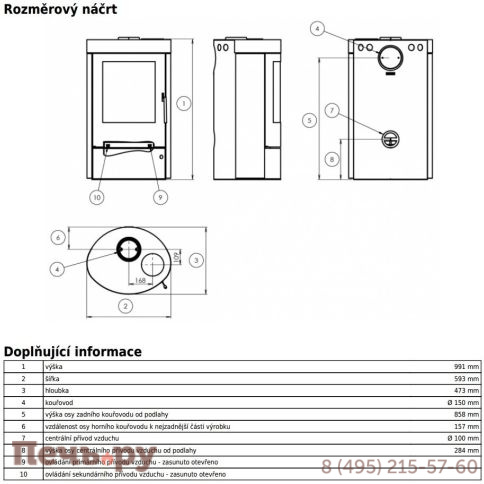 Печь-камин ABX Tulsa 7 фото 3