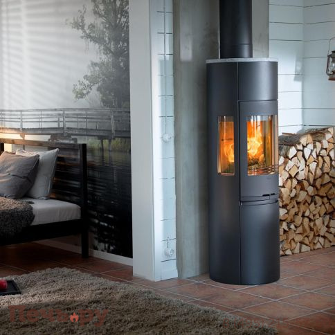 Печь камин Contura 596 Style серый, чугунная дверца фото 3