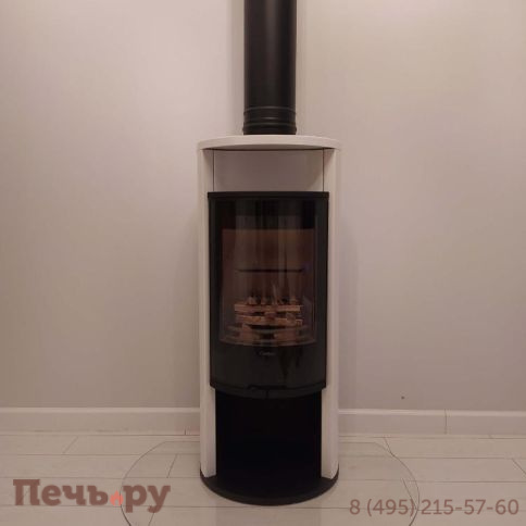 Печь камин Contura 610G Style белый, стеклянная дверца и теплая полка фото 3