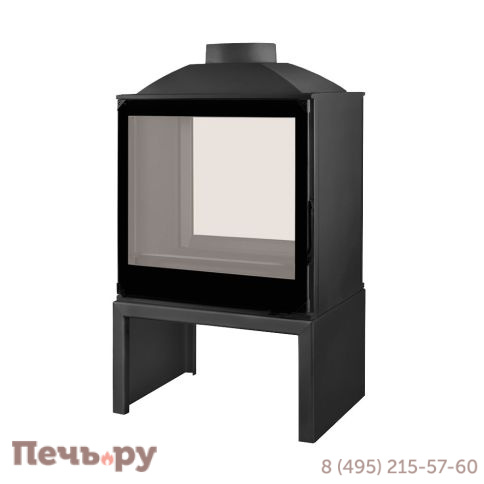 Печь-камин Liseo Castiron LCI 5 GDF BG Stove  двусторонняя, черное стекло фото