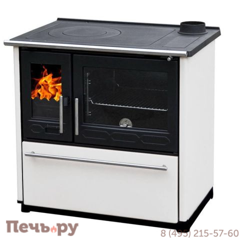 Печь камин Plamen 850 Glas белый труба справа/слева фото 2