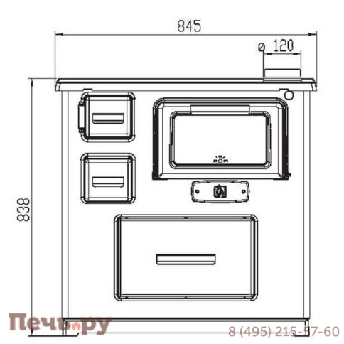 Печь камин Plamen Slavonac белая труба справа фото 2
