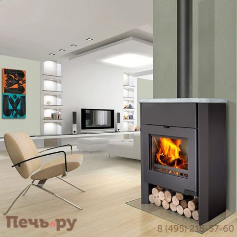 Печь камин Romotop Riano 03 W с теплообменником, камень фото