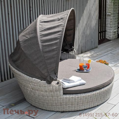 Плетеная кровать 4SiS Стильяно круглая, цвет бежевый фото 9