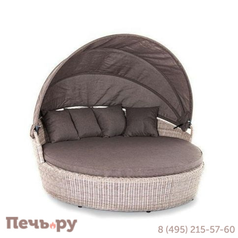 Плетеная кровать 4SiS Стильяно круглая, цвет бежевый фото