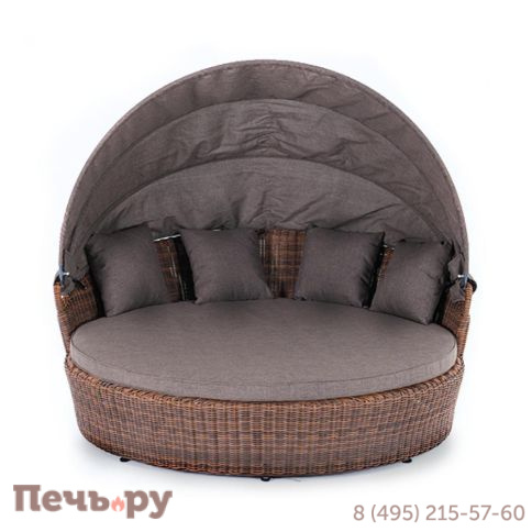 Плетеная кровать 4SiS Стильяно круглая, цвет коричневый фото 2