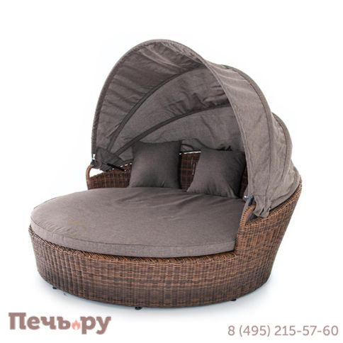 Плетеная кровать 4SiS Стильяно круглая, цвет коричневый фото 3