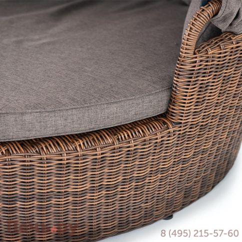 Плетеная кровать 4SiS Стильяно круглая, цвет коричневый фото 4