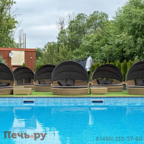 Плетеная кровать круглая 4SiS Стильяно, цвет соломенный фото 10