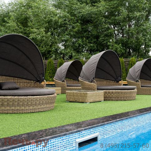 Плетеная кровать круглая 4SiS Стильяно, цвет соломенный фото 19