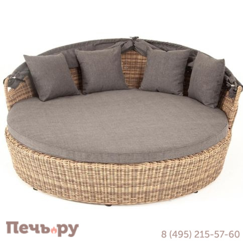 Плетеная кровать круглая 4SiS Стильяно, цвет соломенный фото 29