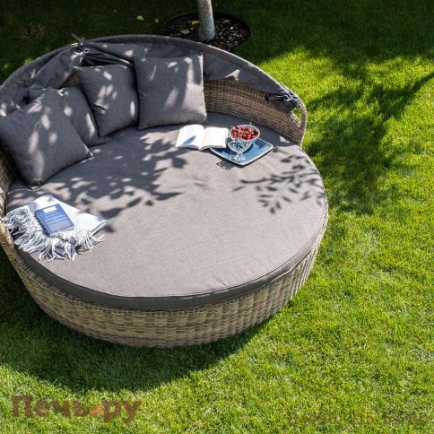 Плетеная кровать круглая 4SiS Стильяно, цвет соломенный фото 5