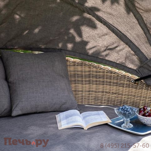 Плетеная кровать круглая 4SiS Стильяно, цвет соломенный фото 9