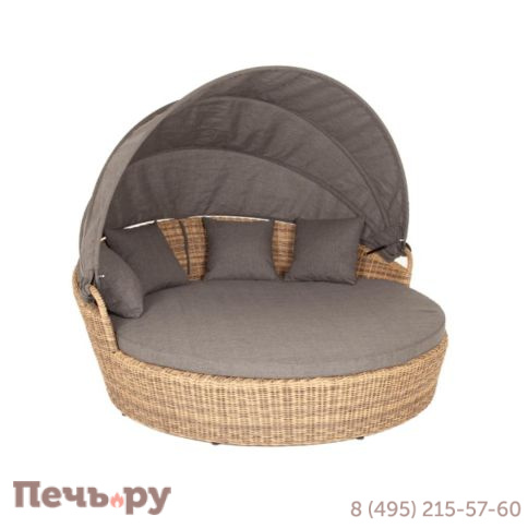 Плетеная кровать круглая 4SiS Стильяно, цвет соломенный фото