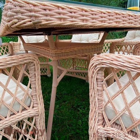 Плетеная мебель для террасы Gardeck Mokka Villa Rosa (на 6 персон) + 12 подушек фото 6