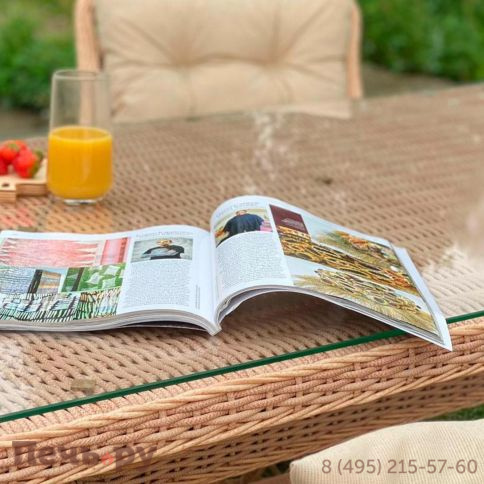 Плетеная мебель для террасы Gardeck Mokka Villa Rosa (на 6 персон) + 12 подушек фото 7