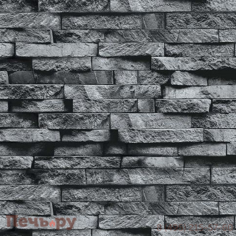 Плита Везувий Декор Серый камень №1008 Горизонталь 8мм (1200х600мм) фото