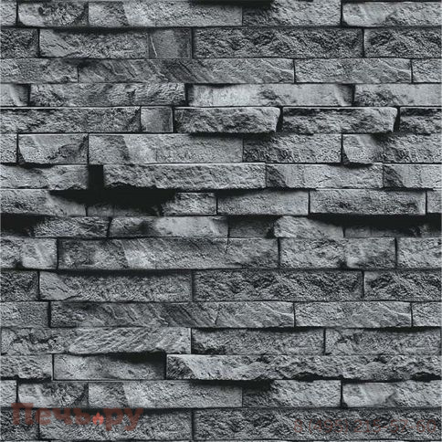 Плита Везувий Декор Серый камень №1008 Вертикаль 8мм (1200х600мм) фото