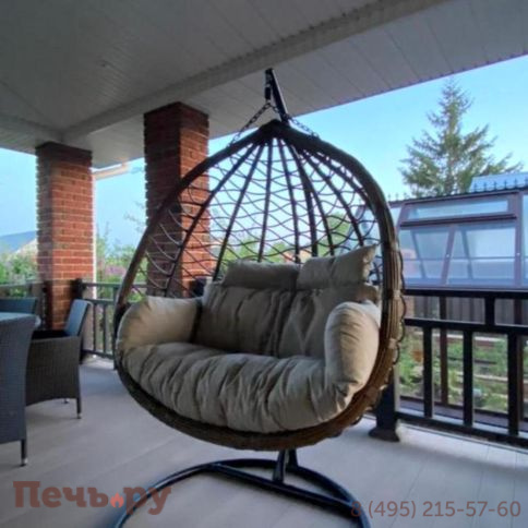 Подвесное кресло двухместное Rotang Lux Бамбук фото